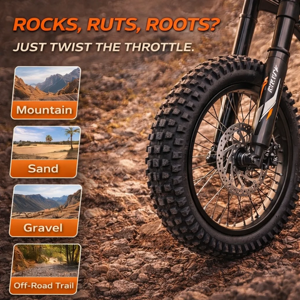GT600 72V 7500W Peak Electric Moutain Dirt Bike, 50mph Off-Road Motorcycle with 30Ah Lithium Battery, Dual Hydraulic Brakes, 375lbs Max Load, IP54 Waterproof - UL2849