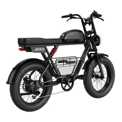 GUNAI-T All-Terrain Electric Bike for Adults 20Inch Fat Tire Motorcycle with 1000W Motor 48V 21AH Battery and Cargo Basket,Hydraulic Disc Brake