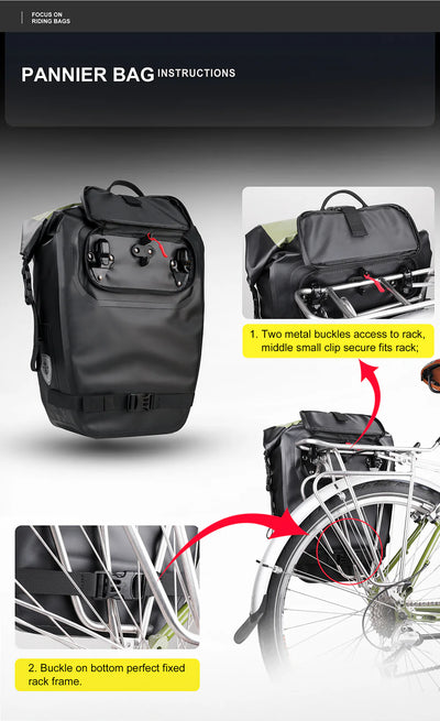 27 Liter Bike Waterproof Panniers bag Backpack